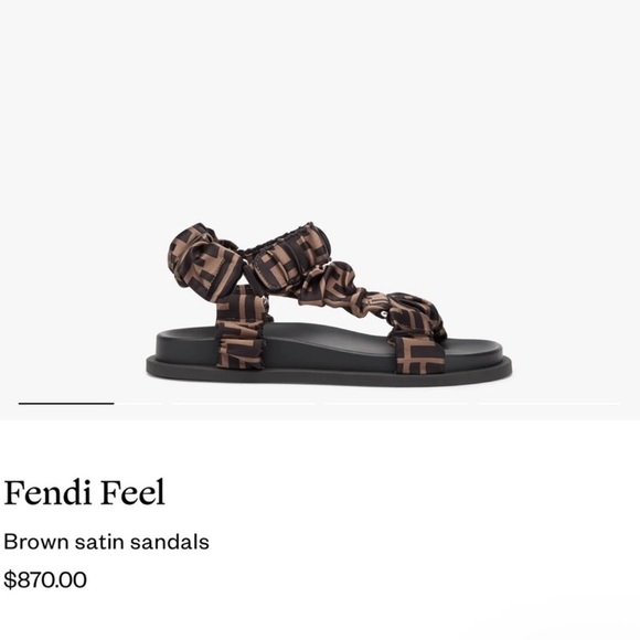 Fendi Shoes - Fendi Brown Logo-Print Strappy Sandals